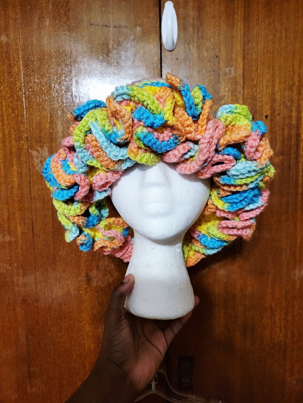 Handmade Rainbow Scrunchie Hat